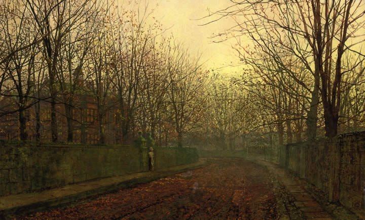 John Atkinson Grimshaw An Autumn Lane